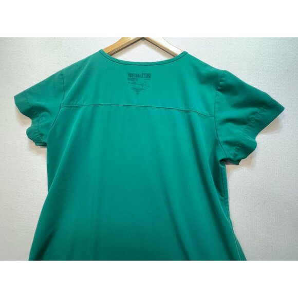Greys Anatomy Signature Women's V-Neck Scrub Top Short Sleeve Sz XL Teal Stretch - Picture 9 of 9